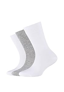 Camano Kinder 3er Pack Socken mit verstärkter Ferse und Spitze Jungen & Mädchen Strümpfe, Gr. 36 (Herstellergröße: 35/38), Weiß (white 1)