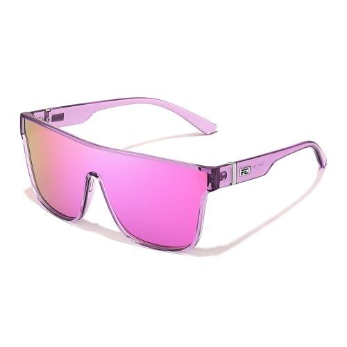 Image of FEISEDY Sunglasses for Women Men, Fashion Mirrored Single Lens Shades
