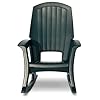 Plastics Rockaway Heavy Duty Polyethylene All Weather Outdoor Rocking Chair with Backrest and Armrests for Porch Deck and Patio Green