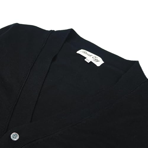 Men Cardigan V-Neck Red Various Interesting Heart Embroidery Cotton with Button Solid Casual Fit Open Front Sweater3