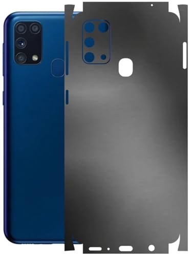 Image of AtOdds - Full Body Back Screen Guard Protector Film - Lamination Wrap Skin Sticker Compatible with Samsung Galaxy M31 | Scratchproof Matte Finish (Metallic Grey)