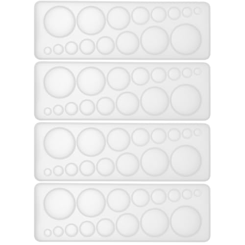 LALAFINA - LALAFINA 4Pcs Epoxy Silicone Molds Multi Round Shape Time Model Board for Diy Resin Pendant Jewelry Crafting with Mirror Polishing Surface Easy Demold and Reusable
