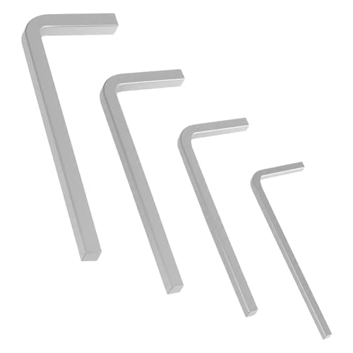 Trpoey 4 stuck Vierkantschlüssel mit Innenvierkant 3/4/5/6 mm in L CRV, Vierkantschlüssel-Set 4 kant quadrat schlüissel für Taschenlochschrauben Möbelmontage