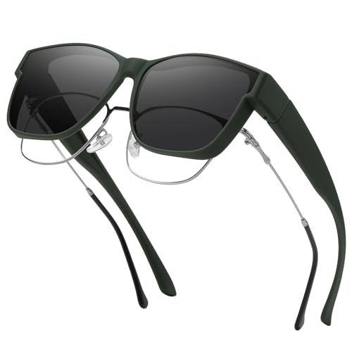 Image of GEGURI Polarized Sunglasses Fit Over Glasses for Men Women, Oversized Square Sun Glasses UV400 Protection Shades