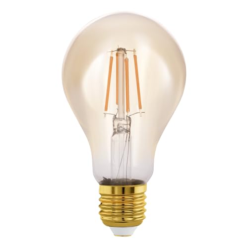 EGLO connect.z Smart Home lampadina Led E27, A60, ZigBee, app e controllo vocale, dimmerabile, bianco caldo, 500 lumen, 5,5 W, lampadina vintage ambra