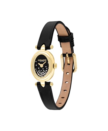Image of Coach Sammy Women's 2H Quartz Watch Gift Set with Matching Adjustable Jewelry Bracelet - Oval Case - Minimalist Style - Gift for Her - 22.5mm