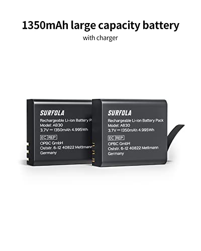 Surfola AB30 Action Camera Battery Pack, Rechargeable Batteries thumb #1