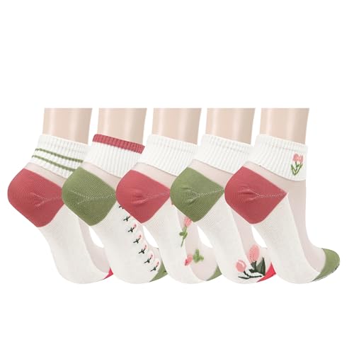 Image of Benefeet Sox Sheer Socks for Women Girls Mesh Ankle Socks Transparent Mesh Lace Sock Cute Thin Nylon See Through Sock