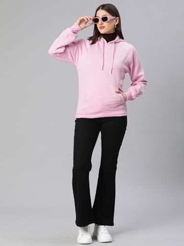 Image of ADBUCKS Women's Cotton Winter Jacket Sweatshirts Casual Drawstring Clothes Pullover Hoodie With Kangaroo Pocket Ii Womens Jacket Ii Winter Sweater Hoodie For Women & Girls