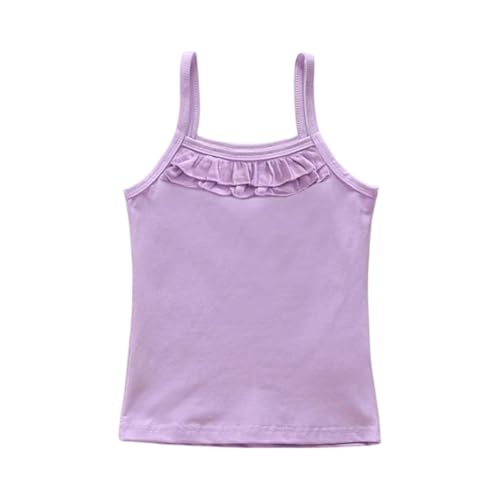 Girls' Basic Camisole Ruffle Trim Summer Casual Modal Undershirts Tops, Ages 9 Months-7 Years