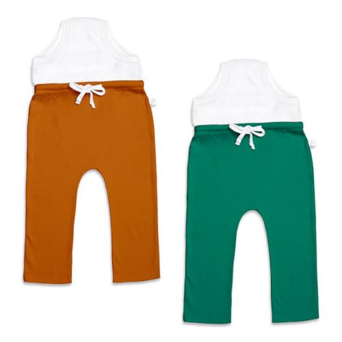Image of superbottoms Diaper Pants | Cotton Baby Cotton Pants with Attached Padded Underwear | Ideal for Diaper-Free Time, Outings & Potty Training | Unisex | Soft Fit