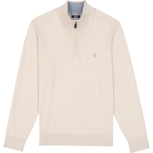 IZOD Men's Premium Essentials Quarter Zip Sweater, Rock Heather4