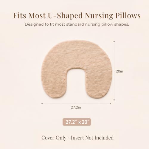 Image of Konssy 2-Pack Muslin Nursing Pillow Covers, Sun Soft Slipcover for Baby