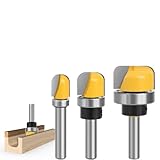3-teiliges Fräser-Set for Schnitzen von Schüsseln und Tabletts, 6 mm, 1/4 Zoll Schaft, 1/2 Zoll, 3/4 Zoll, 1-1/8 Zoll Durchmesser, Schablonenfräser for Schüsseln und Tabletts, Holzschneidwerkzeug, Frä