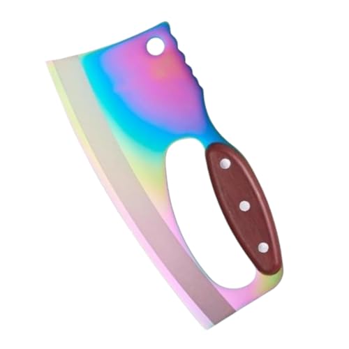 Image of RENVA Premium Carbon Stainless Steel Chef Knife Set with Wooden Handle,Kitchen Knife for Meat,Vegetable,Fruits and More(21x9cm). (Rainbow, Knife)