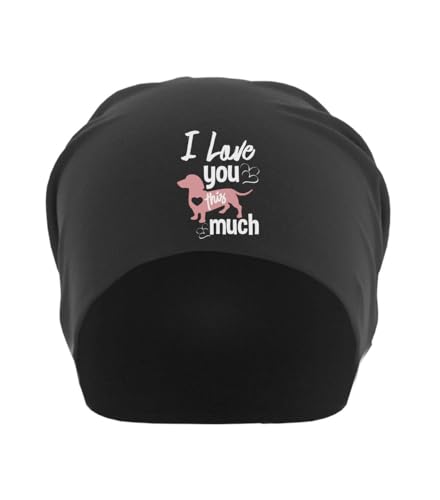 Bonnet Wiener Dog en coton fin noir unisexe taille unique