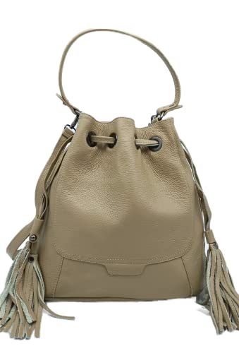 Puccio Pucci TRLBC100044, Sac en Cuir Womens, Taupe, 27x29x15 cm