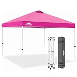 EAGLE PEAK 10x10 Pop Up Canopy Tent Instant Outdoor Canopy Straight Leg Shelter with Adjustable Heig