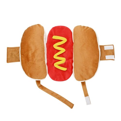 UKCOCO Hundekostüm Hot Dog Anzug Für Haustiere Lustiges Warmes Cosplay Outfit Für Kleine Hunde Und Katzen Bequemes Tierkostüm Für Outdoor Und Fotosession Größe L