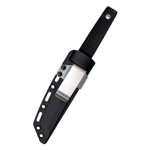 Image of Cold Steel Kobun Serrated 5.5 inch Japanese AUS8A Stainless Steel American Tanto Shape Fixed Blade Tactical Hunting Knife, Ergonomic Kray-Ex Handle, Secure-Ex Sheath
