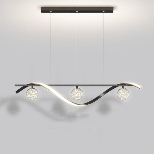 Lustre Nordique Moderne à 3 Lumières avec Suspension Longue Barre en Verre