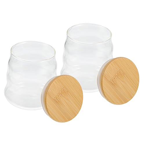Garneck 2pièces Bocal Verre Scellé Contenant à Bonbons Boîte à Thé Verre pour Thé Miel Petits Bocaux