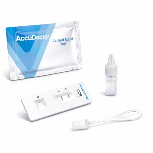 1X AccuDoctor Speichel Cortisoltest Schnelltest zur Messung des Cortisolspiegels Stress- und Angsthormon Ergebnis in wenigen Minuten Cortisol Test Kit für Männer und Frauen