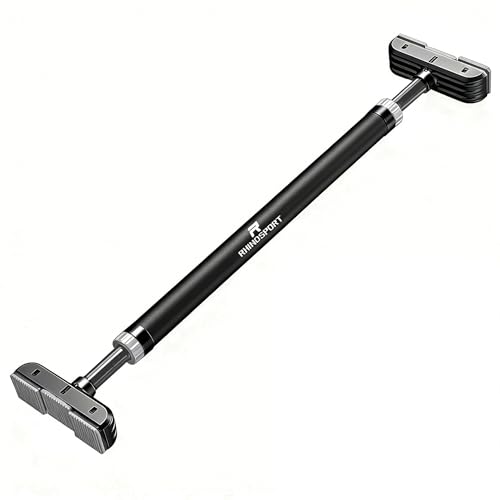 RHINOSPORT Klimmzugstange Türrahmen ohne Schrauben mit Neues Drehbares Zahnradschloss Klimmzugstange verstellbar 69-92 cm (27.1in-36.2in) Tragkraft bis 200 Kg Pull Up Bar
