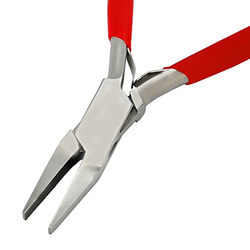 PRECISE CANADA Flat Nose Pliers 5 Inch Smooth Jaw Pliers for Jewelry Making, Wire Wrapping Bending