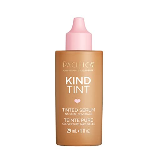 Image of Pacifica Tinted Moisturizer - Kind Tint Serum, Lightweight Hydrating Foundation with Vegan Collagen & Hyaluronic Acid for Dewy Glow, Buildable Coverage, Vegan, 1 fl oz (Shade 09)