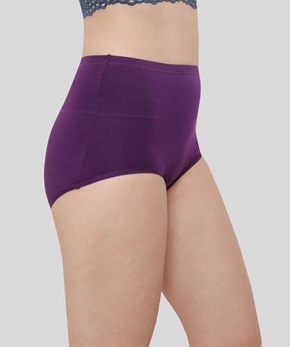 Image of GLAMORAS Women's Cotton High Waist Full Coverage Panty Set, Size M-XXL (Pack of 3 Panty) | High Rise Seamless Brief Panties for Women | Cotton Soft Tummy Support Underwear Panties for Women Combo Set