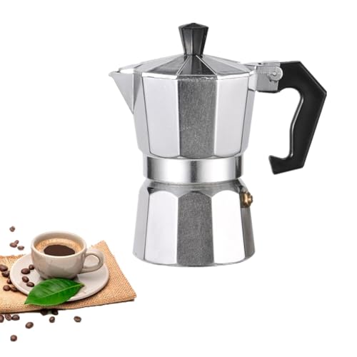 Cafetera expreso italiana premium de aluminio para gas o eléctrica, placa de cerámica italiana, cafetera moka para casa y camping. (300 ml/6 tazas)