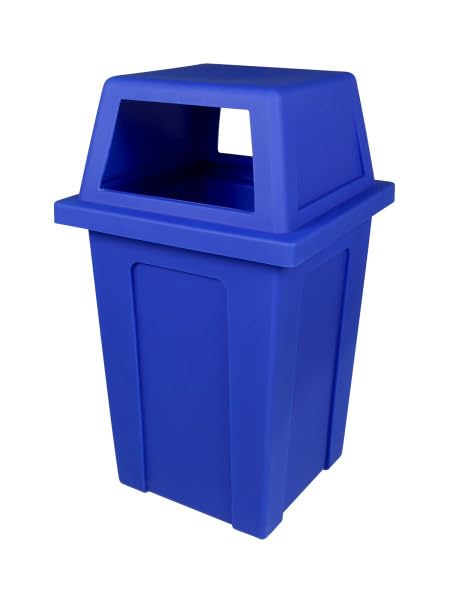Outdoor Commercial Trash Can 45 Gallons for Public Outdoor Spaces - Black Waste