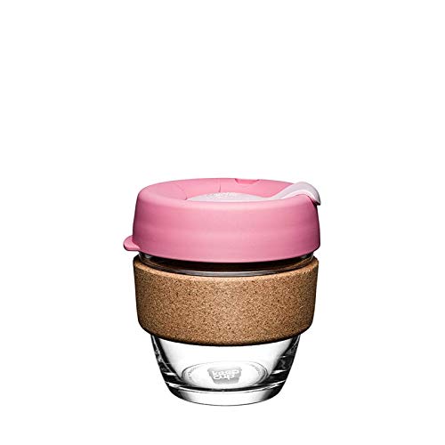 KeepCup BCSAS08 Brew Cork Saskatoon Taza de café 227 ml Rosado, Vidrio Plástico, protección contra salpicaduras
