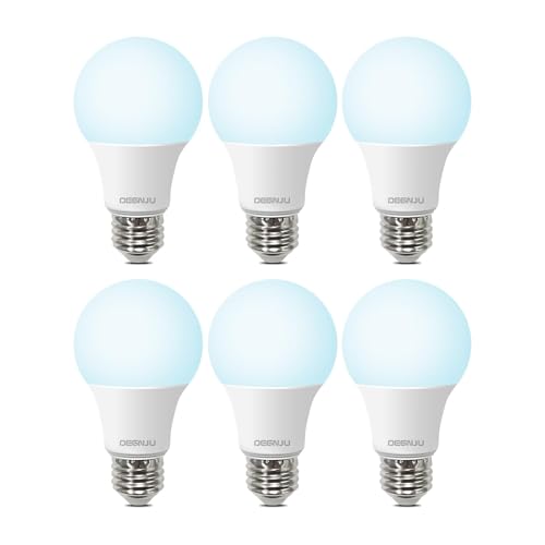 Image of DEGNJU A19 LED Light Bulbs, 60 Watt Equivalent LED Bulbs, Daylight 5000K, 800 Lumens, E26 Standard Base, Non-Dimmable, 8W Warm White LED Bulbs for Bedroom Living Room,6 Pack