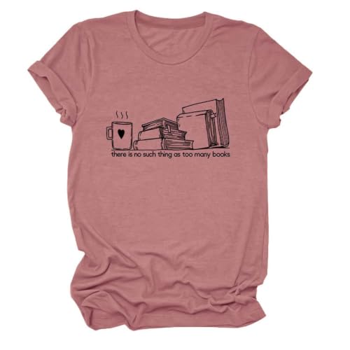Image of Women's Summer Short Sleeve Crew Neck T-Shirt Ideal for Everyday Comfort Effortless Style Printed Design Versatile for Leisure Office, Rose Gold, M