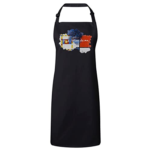 Tablier cuisine noir Mondrian cadeau idéal amateur art peintre
