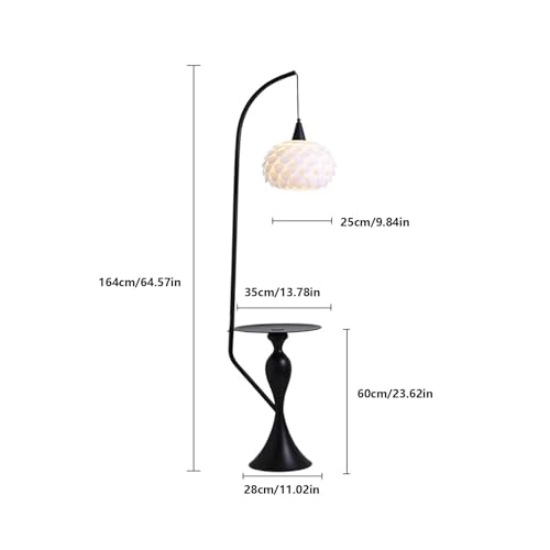 Lampadaire avec table intégré pour gagner de la place dans un salon ou petit bureau