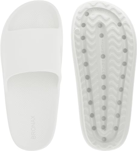 Image of BRONAX Arch Support Slides for Women and Mens | Cushioned Thick Sole Pain Relief Slippers