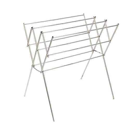 Basera Platzsparender Wäscheständer, ausziehbar und Wetterfest aus rostfreiem Edelstahl Cover