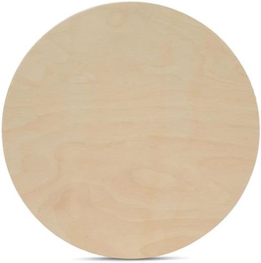 Wood Circle Disc 6 inch Diameter, 1/2 inch Thick, Birch Plywood, Pack of 10 Unfinished Round Wooden Circles for Crafts by Woodpeckers