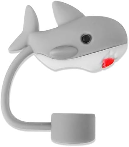 Shark Straw Cap Straw Cover for Stanley 40&30 Oz Cup, 10mm Silicone Straw Covers Cap for Stanley Cup Accessories, Cute Straw Topper for Tumblers, Straw Cap Stopper for Reusable Straws Tip Lids,Straw