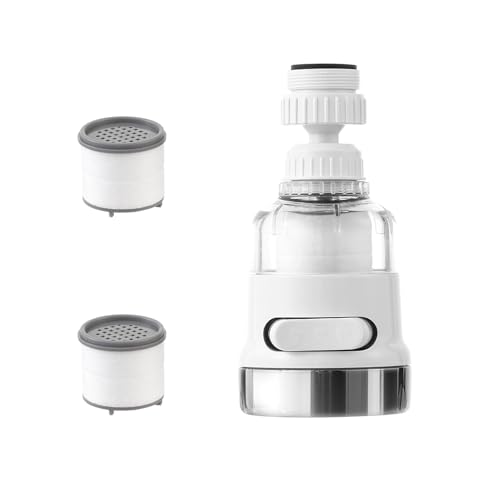 White Faucet Water Filter: 360° Rotatable