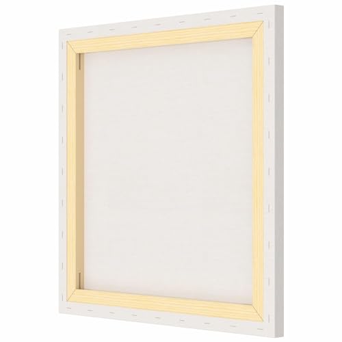 Image of Artist Standard Series 10 Oz (440 GSM) 100% Cotton Pre-Stretched Canvas with Wooden Frame 18x40 mm | Primed Canvas Stretched for Oil & Acrylic Painting 18 inch x 18 inch (45x45 cm), Pack of 6