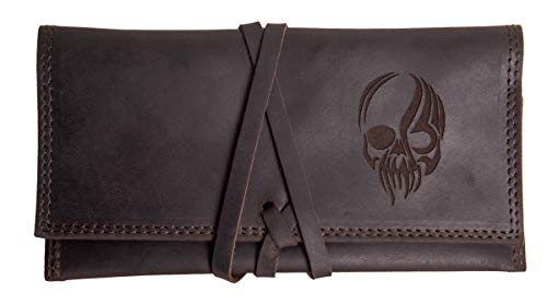 ANDERS BOLSA FUNDA DE TABACO DE LIAR PITILLERA DE CUERO MARRÓN CALABERA