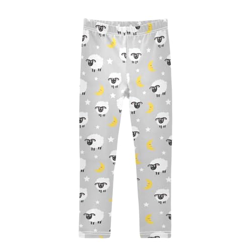 Girls Leggings Size 4T Goat Moon Grey Soft Stretchy Yoga Pants Tights Girl Clothes for School Dance