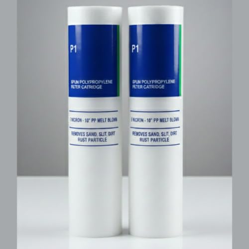P1 5 Micron Sediment Water Filter Replacement Cartridge, 10-Inch Spun Polypropylene (2-Pack) - Removes Sand, Silt, Dirt, and Rust Particles-image-9