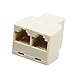 VizGiz 4 Pack RJ45 Splitter Connector Adapter 1 to 2 Female Port Plug 3 Way CAT 5 6 LAN Ethernet 1x2 Coupler Double Socket Network Inline Cat5 Cat5e Cat6 Cables Hub for PC Laptop Security Camera