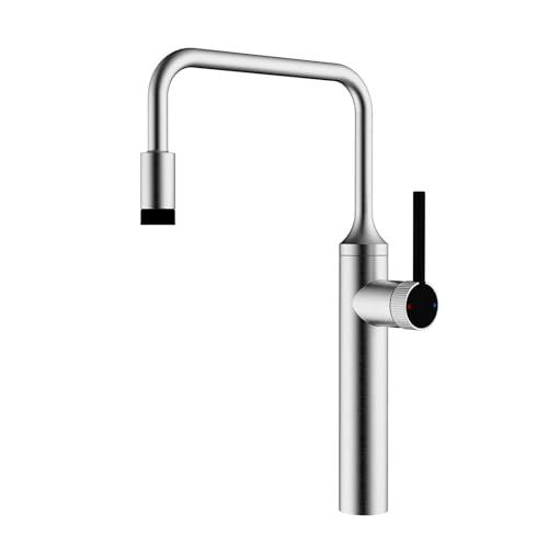Robinet de lavabo pivotant gris au design moderne pour mitigeur de salle de bains chaleureuse