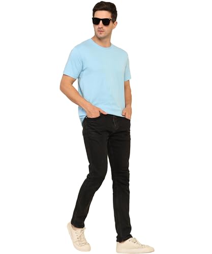 Image of Unisex Round Neck Plain T-Shirt | Combed Bio-Washed Ring Spun Cotton for Men & Women, Short Sleeves